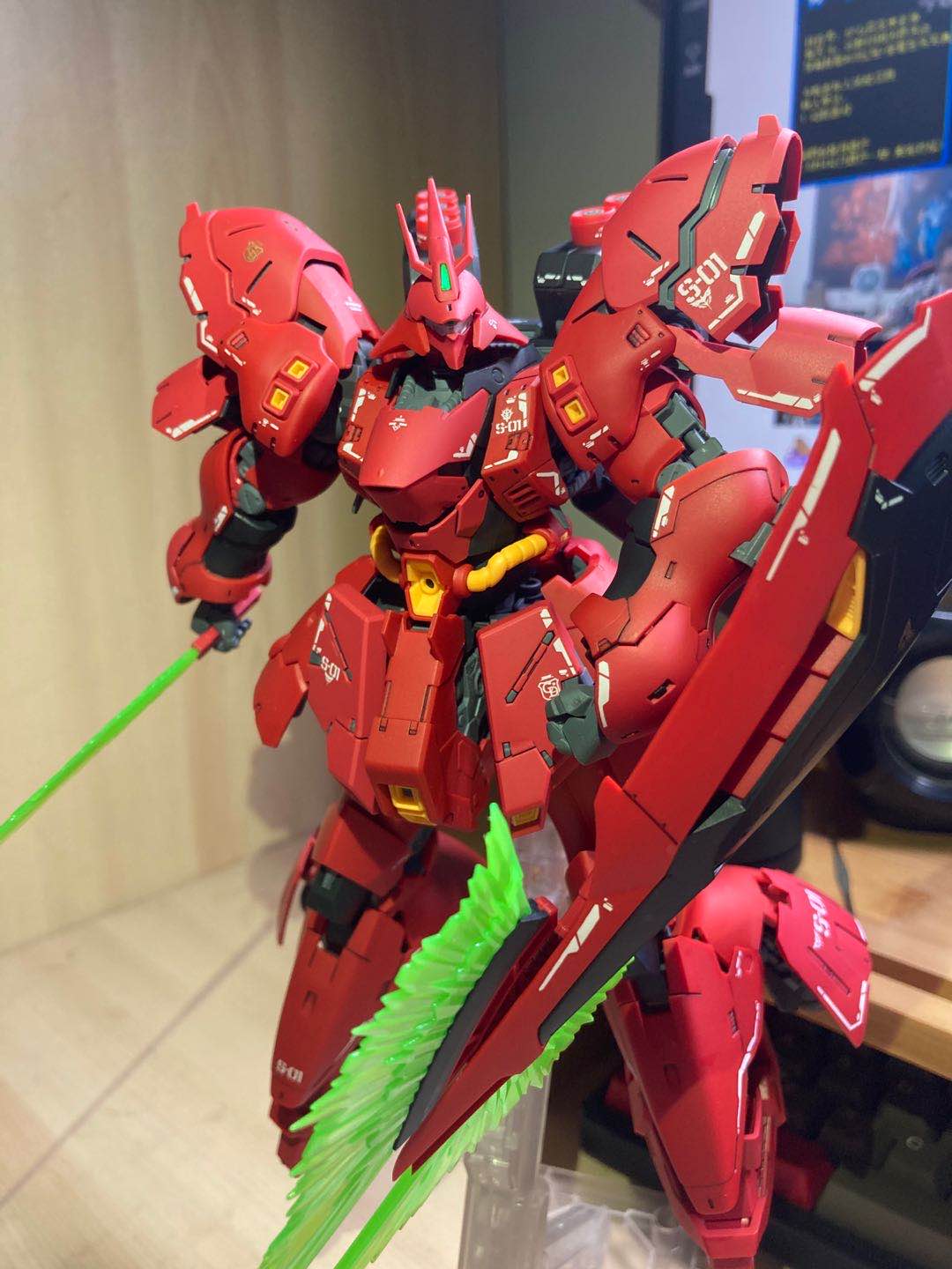 拼装萌新交作业rg沙扎比素组渗线水贴消光