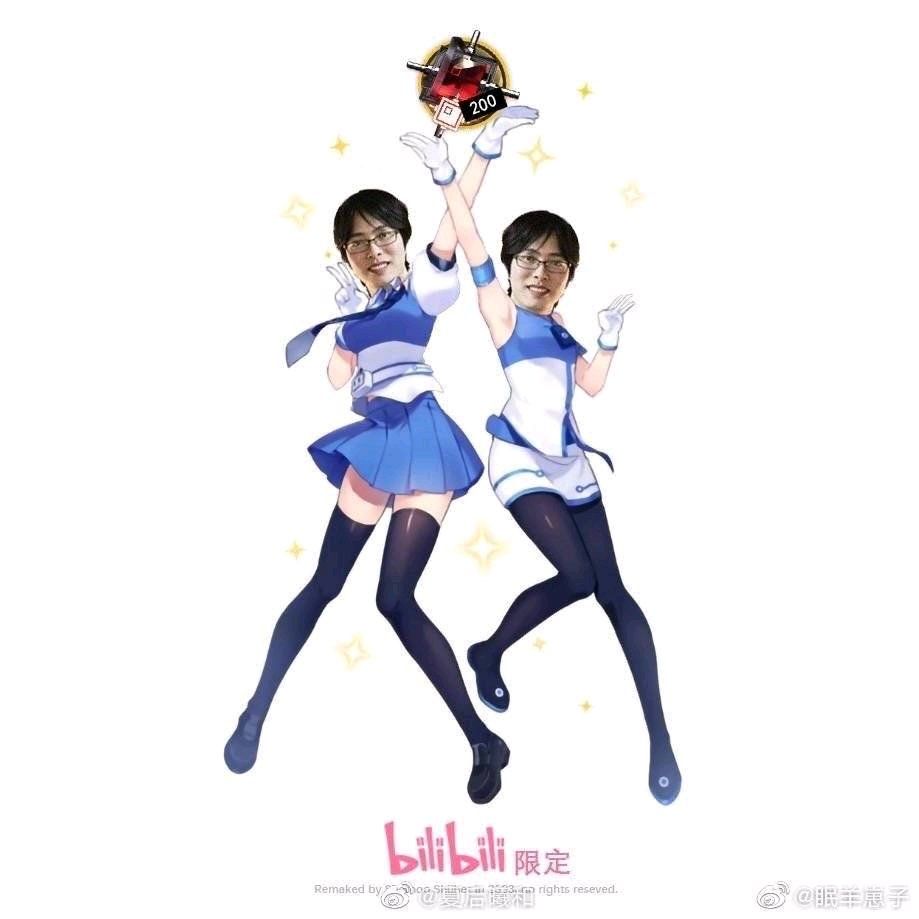 沙雕氵搬运自微博的海猫200玉新皮肤简约线条jk限定传统服饰永猎双子