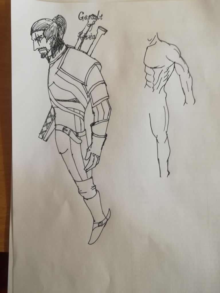 用签字笔瞎画了一个杰洛特