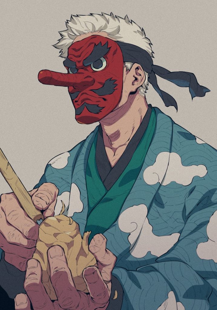 鬼灭里师父的面具总是有一种奇怪的感觉