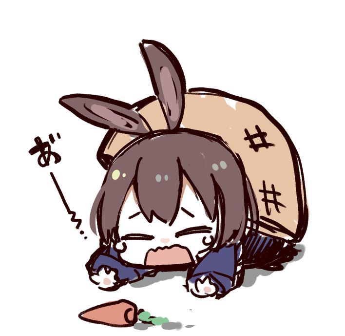 [找作者/同人氵]阿米娅 口含巧克力棒 脸颊鼓起 身体颤抖 哭脸