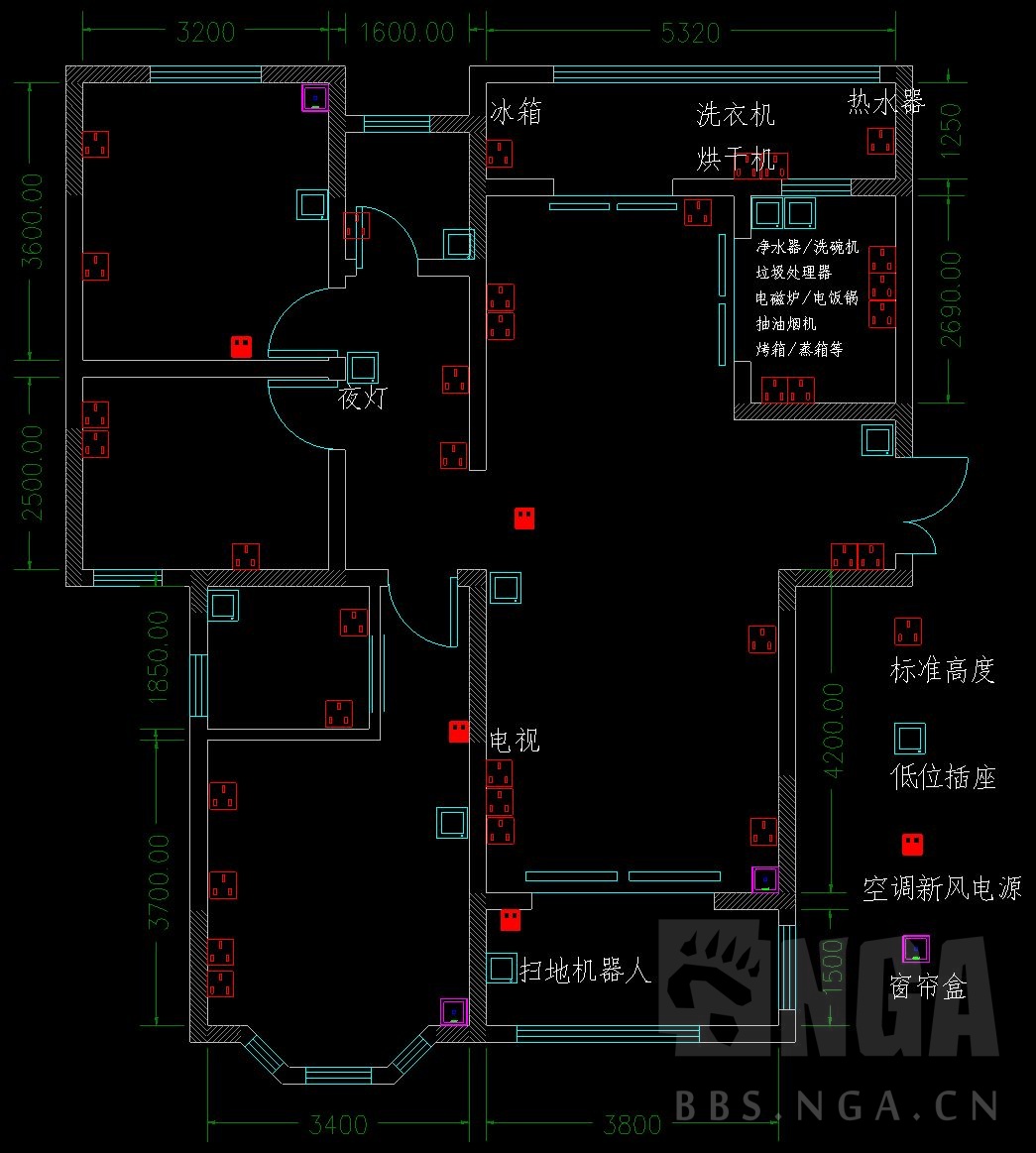 施工阶段老哥们给看看网线开关插座布局哪里需要改进