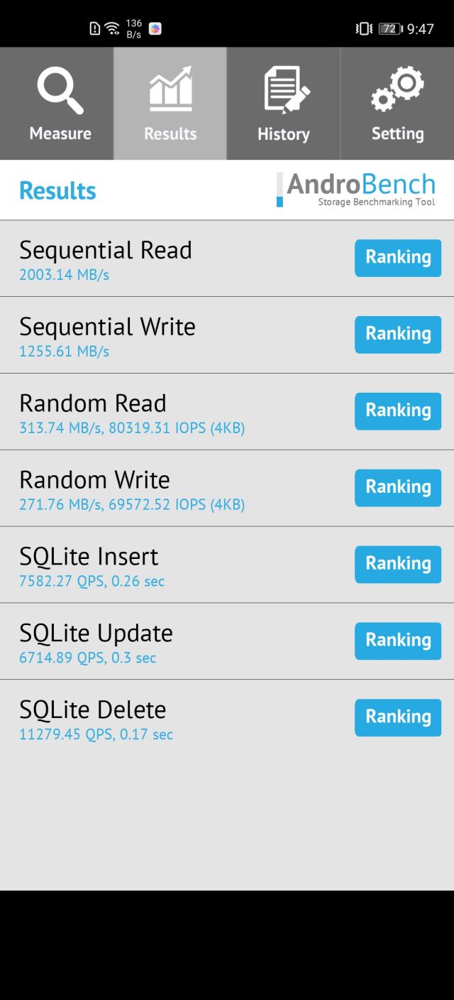 mate40标准版闪存测试好像是sfs