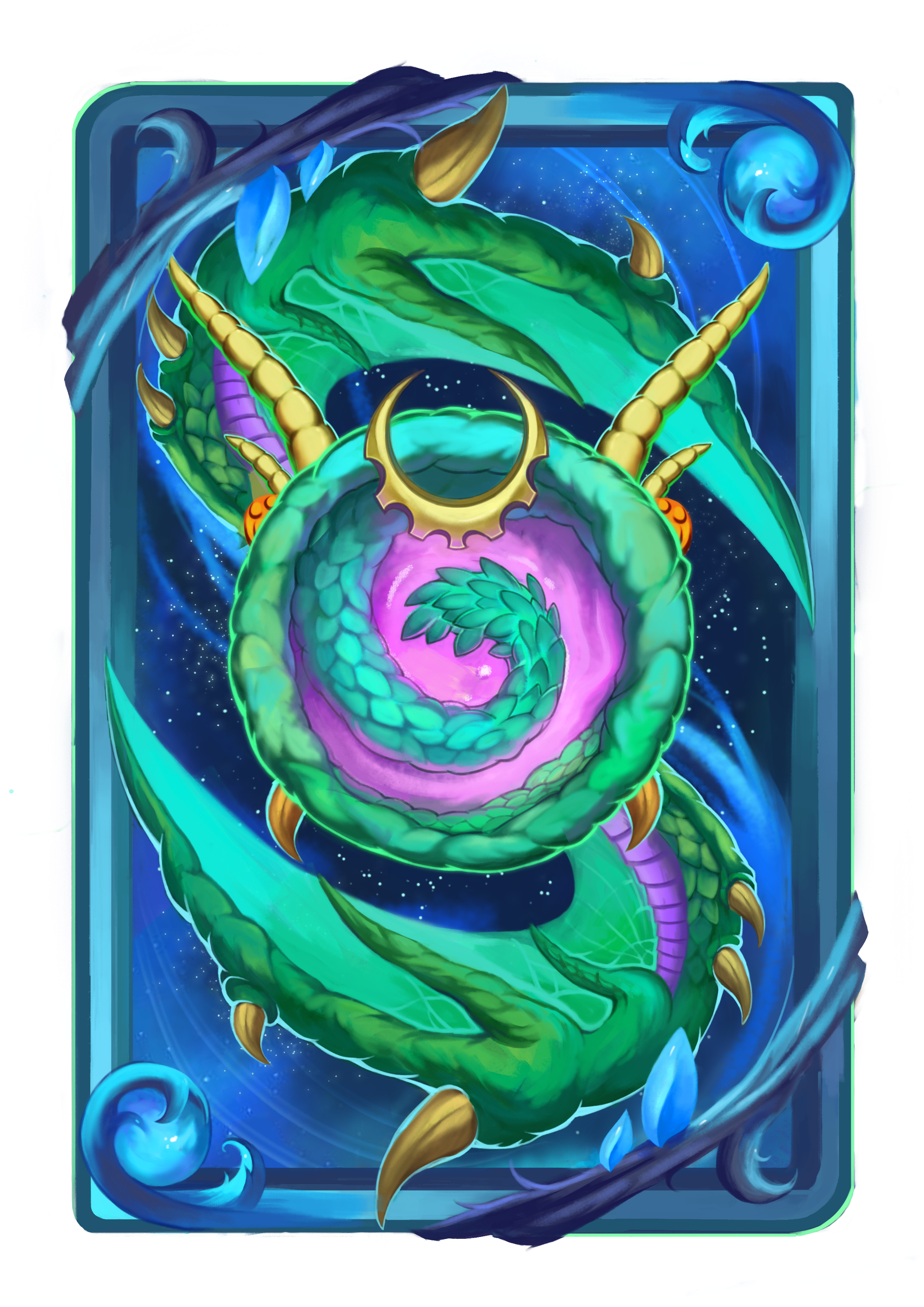 炉石传说原创卡背设计炽蓝梦境