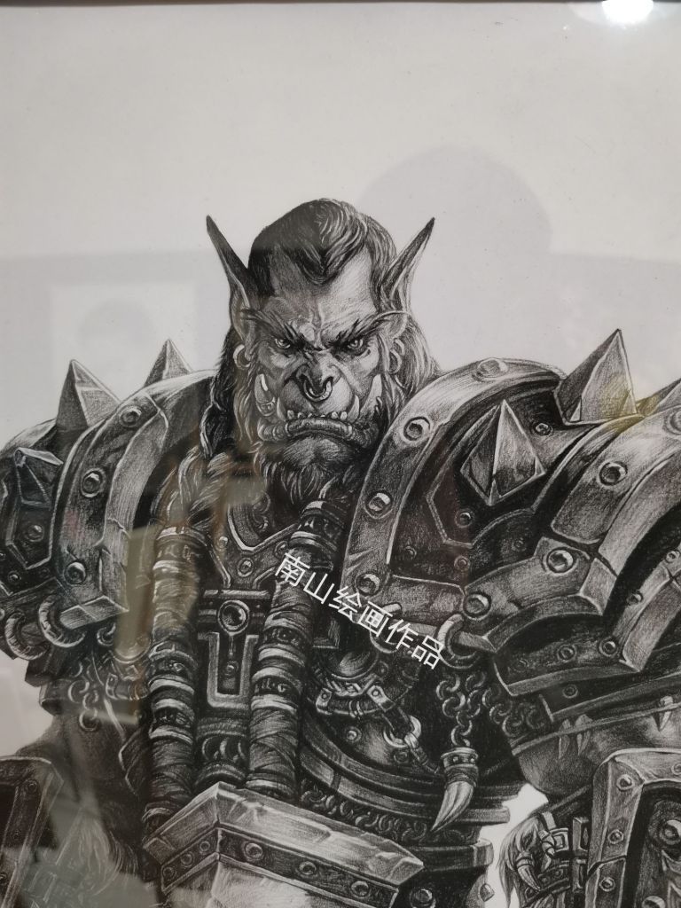 画的一些魔兽世界素描,已装裱