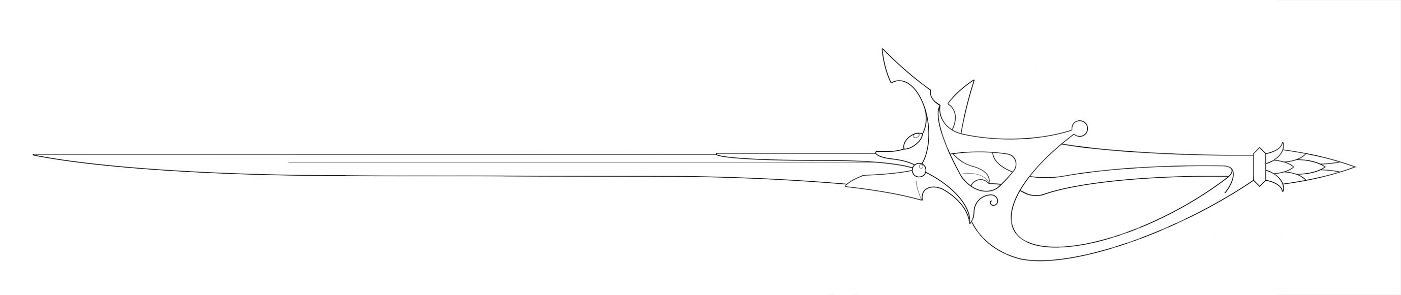 武器自己设计的几把喜欢的风格类武器线稿能在游戏中找到就好了