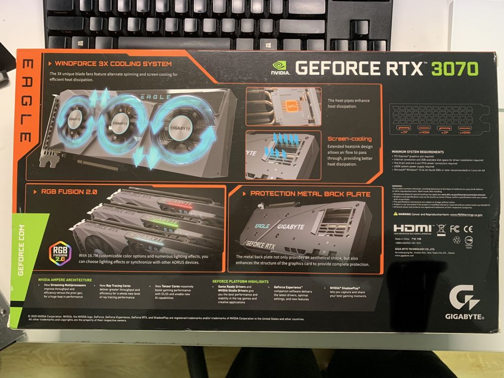 出全新技嘉猎鹰3070oc已出