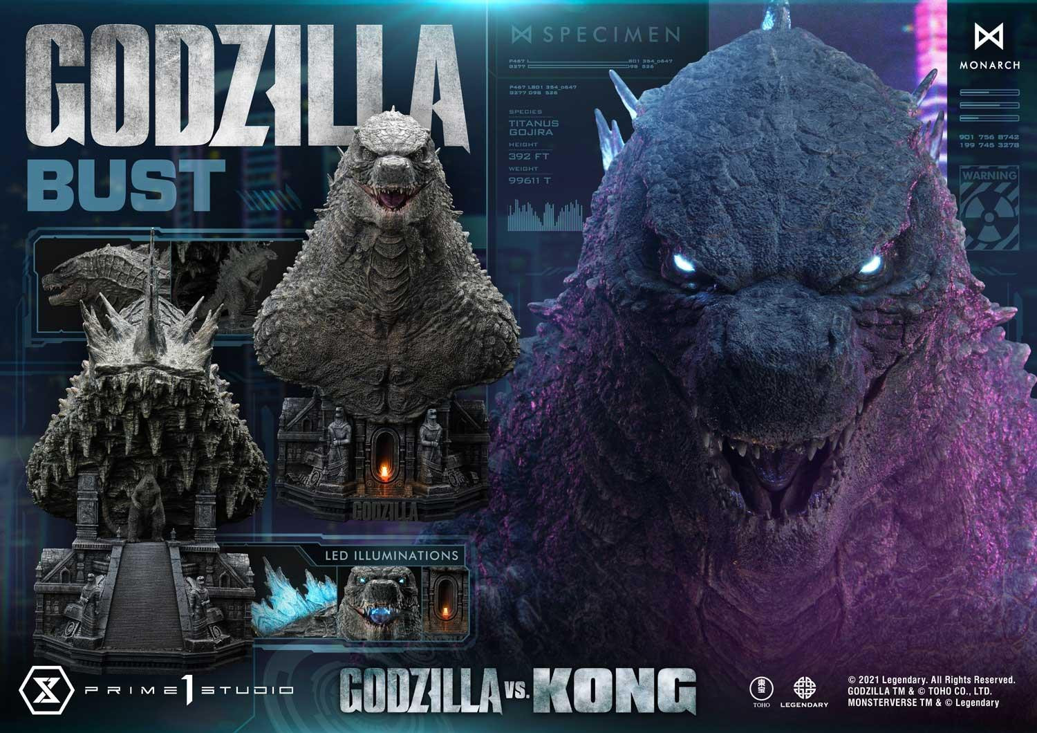 [新闻资讯 prime 1 studio《哥斯拉大战金刚》哥斯拉胸像 godzilla