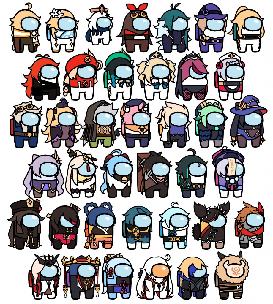 同人搬运原神版amongus小人9多角色