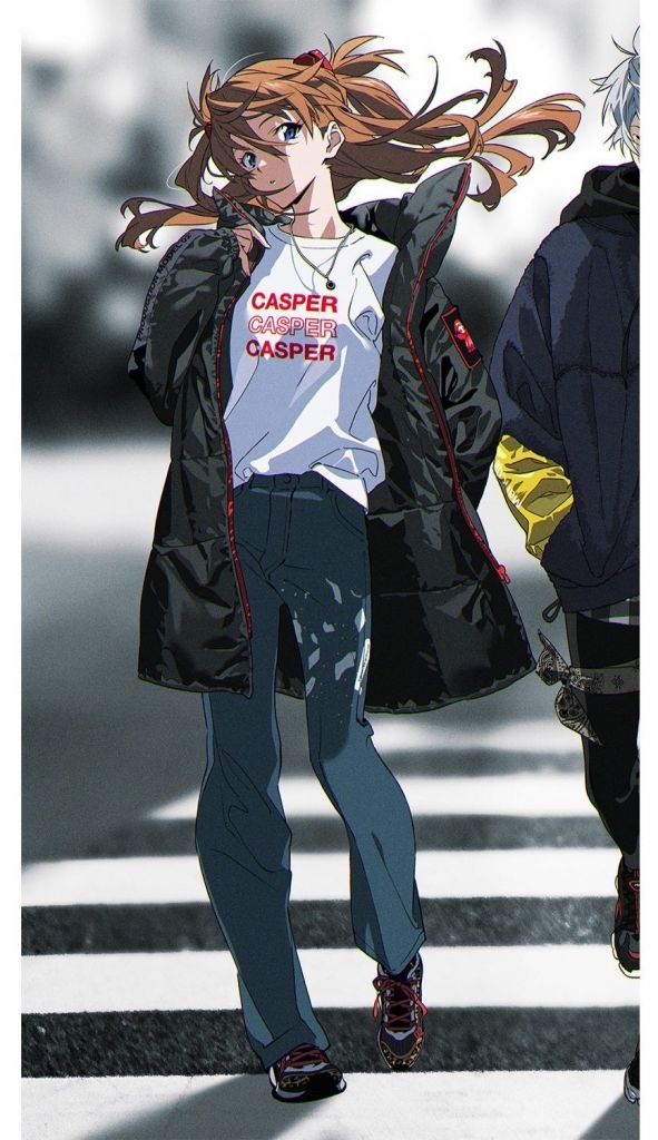 有那种可以做壁纸的二次元人物穿常服潮服的图吗