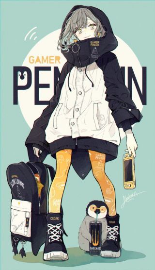 有那种可以做壁纸的二次元人物穿常服潮服的图吗