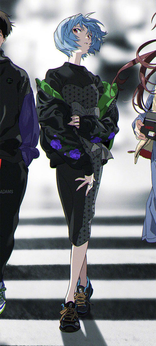 有那种可以做壁纸的二次元人物穿常服潮服的图吗