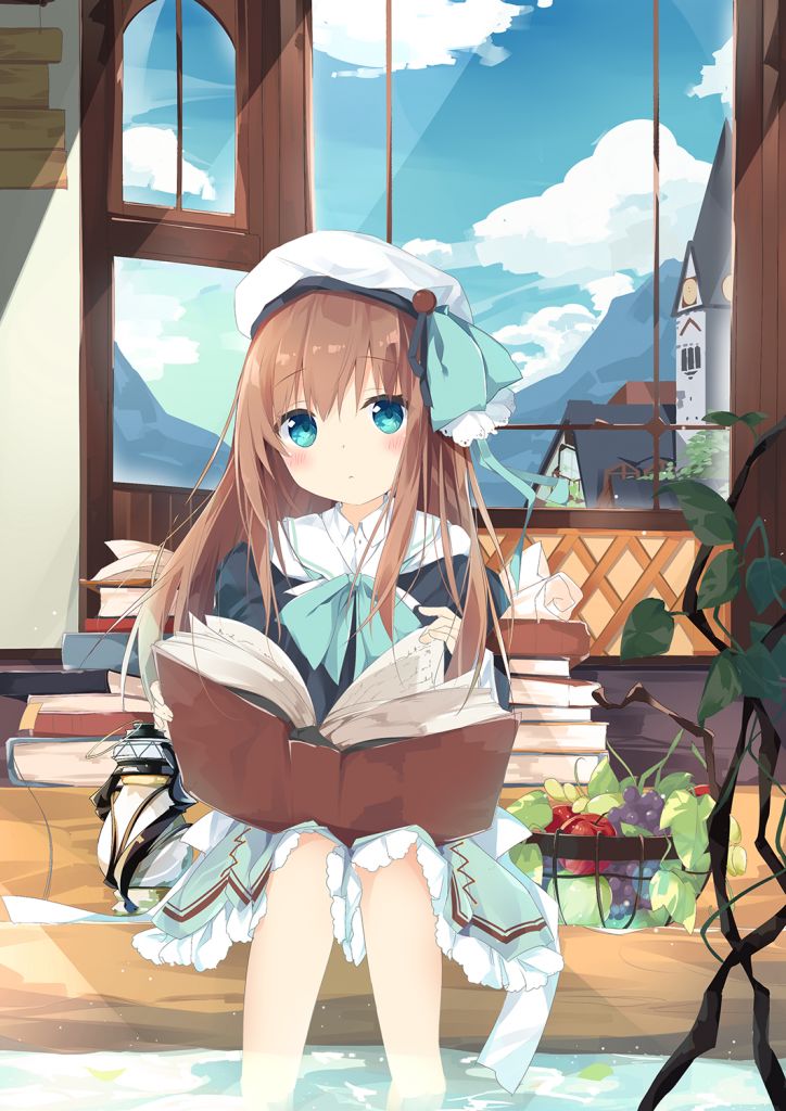 [求图氵]像这种美少女读书(至少抱着书)的图还有吗,多来点