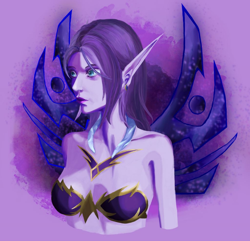 魔兽世界穿着传承护甲的虚空精灵