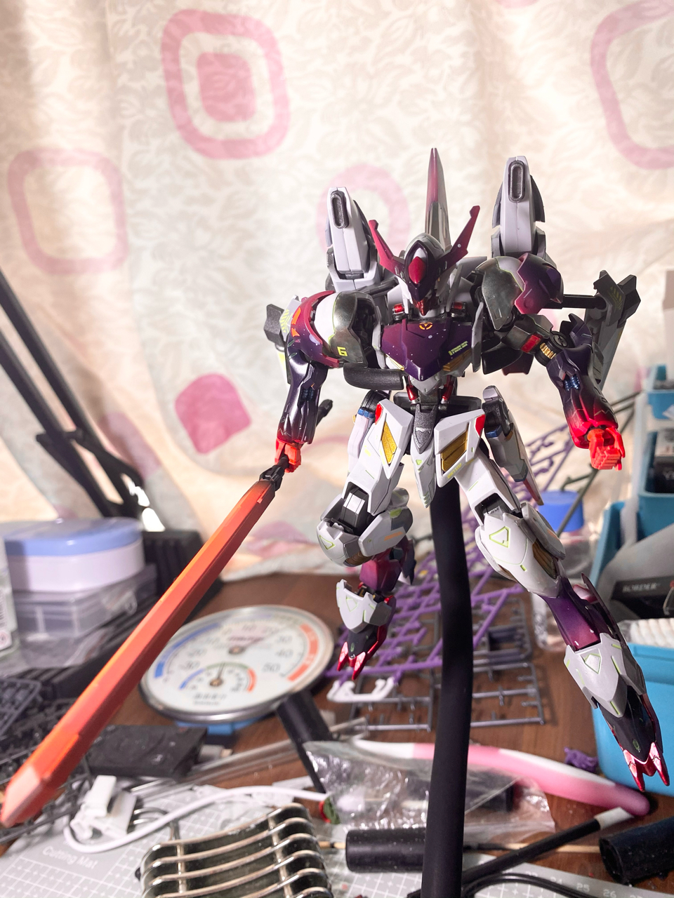 技术交流渐变涂装星空战士hg巴巴托斯小改