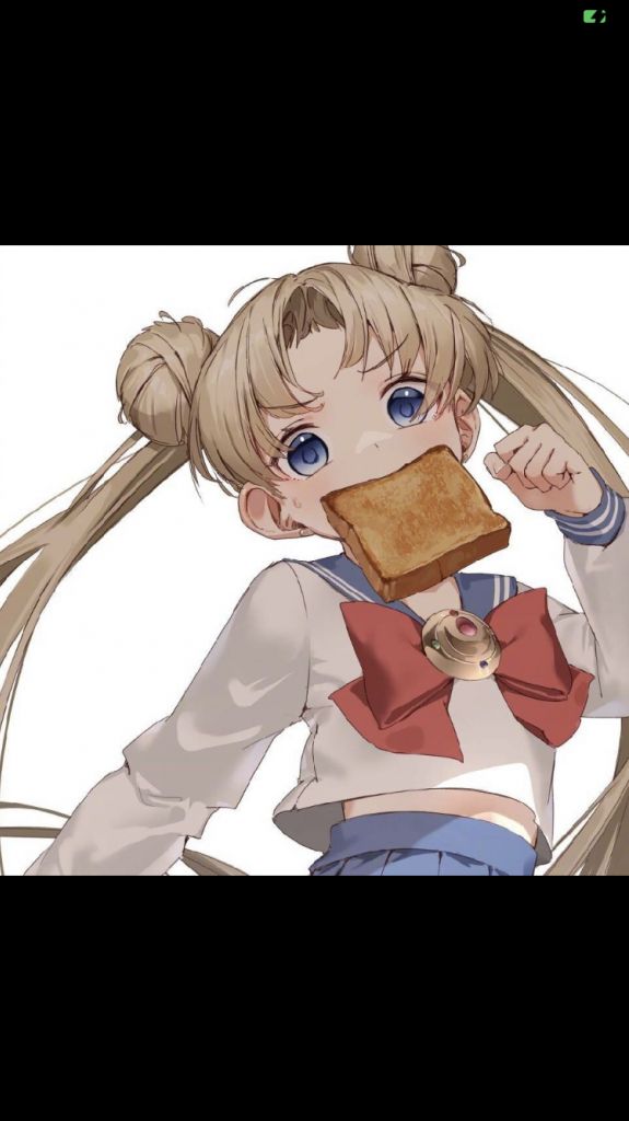 求助有没有那种叼着面包跑步赶路的图