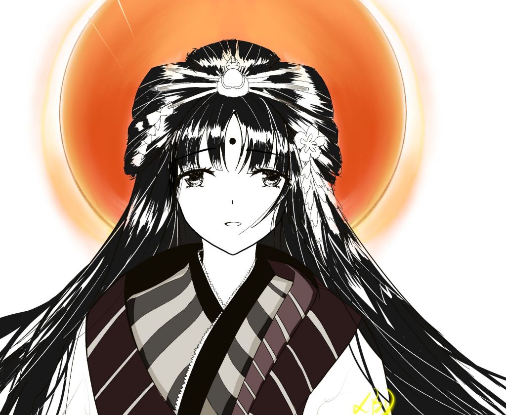 [同人画]辉夜姬 鹤栖竹云