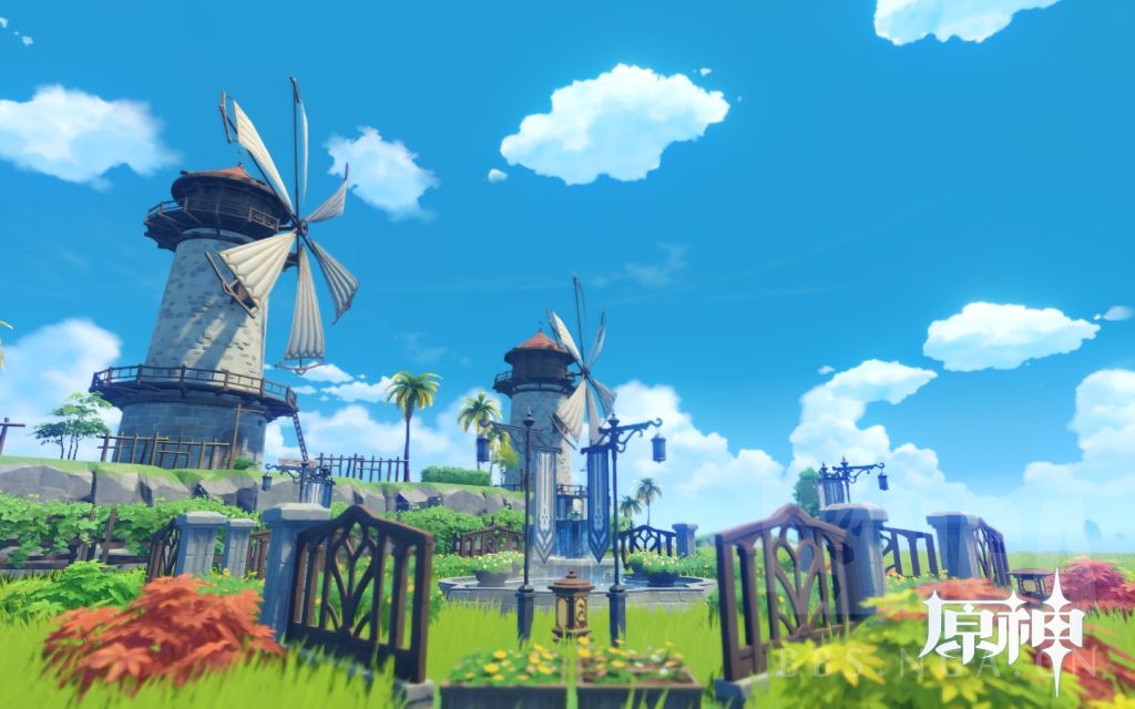 原神尘歌壶风车建筑主体浪漫花园教程