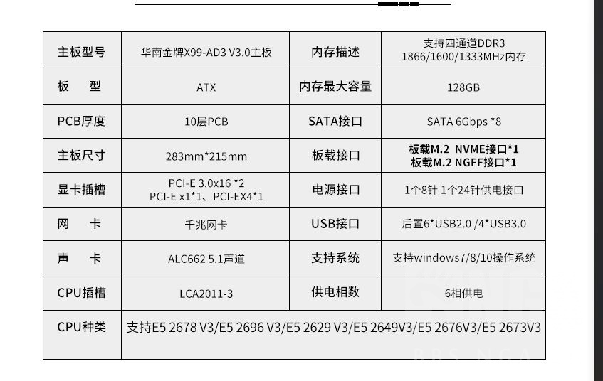 [电脑硬件] 洋垃圾三大件  cpu  e5 2678v3  主板 华南金牌x99 ad3  4