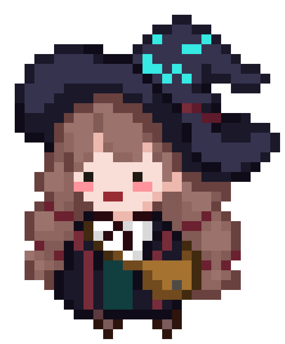 发个非常可爱的像素小女巫