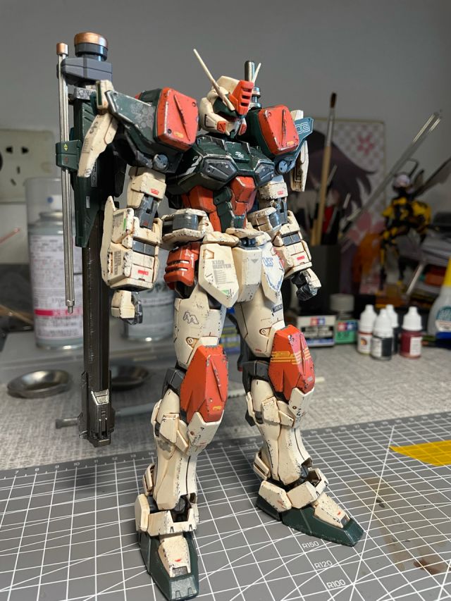 [拼装]万代 mg 暴风高达 部分补色 轻度旧化