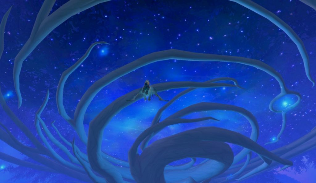 炽蓝仙野大树的枝干,上去后就不能飞了.