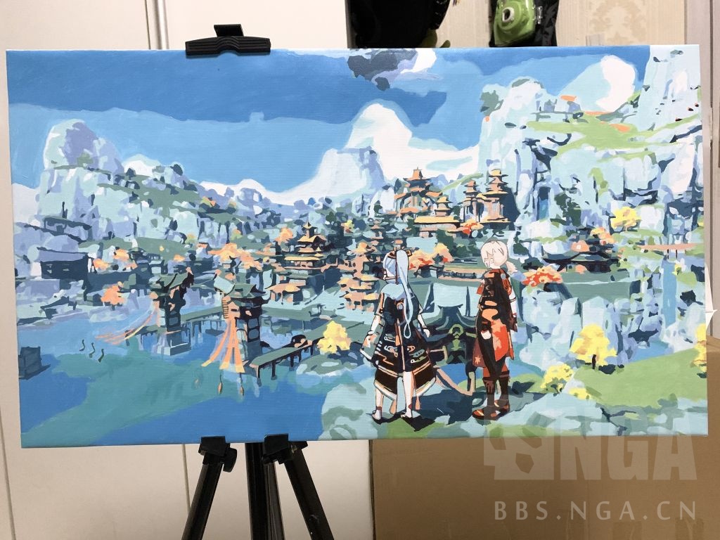 闲聊杂谈秀恩爱预警女朋友送的原神油彩画