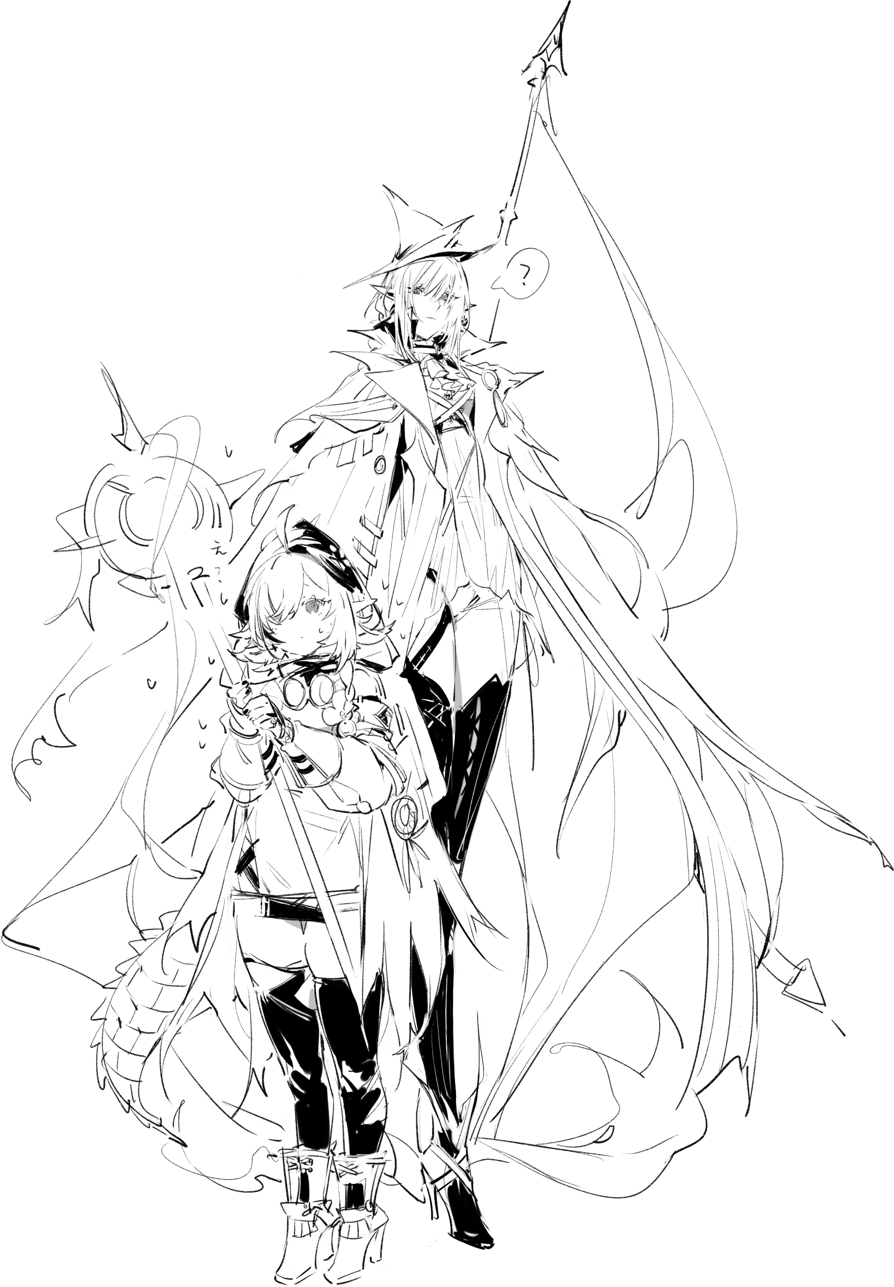 [搬运] chuzenji的特米米和歌蕾蒂娅摸鱼线稿