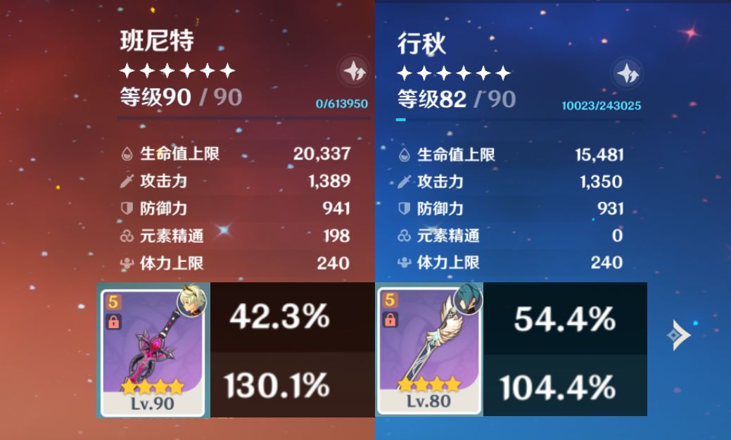 强度讨论深境螺旋四星武器20词条班尼特行秋双通满星12层