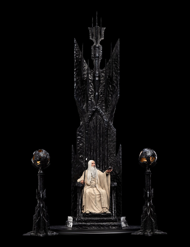 新闻资讯wetaworkshop魔戒电影20周年系列王座上的萨鲁曼16雕像预售