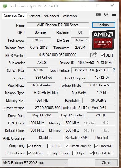电脑整机r7260x1g显卡显卡已出和显示器