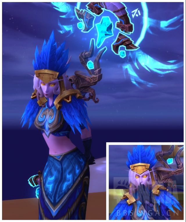 布甲蓝色系的玛雅女祭司