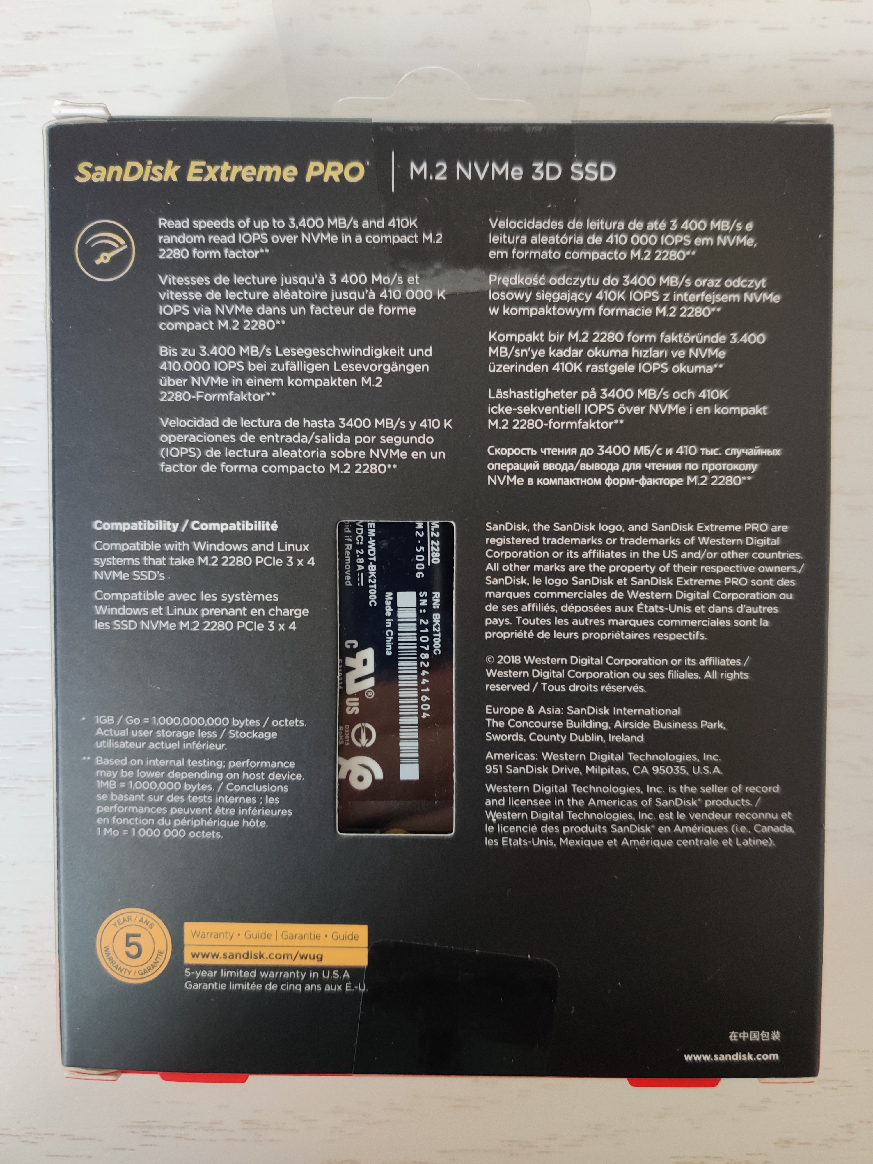 西数sn750马甲盘闪迪至尊超极速extremepro500g