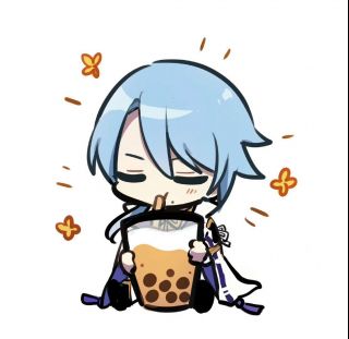 神里绫人喝奶茶表情包图片