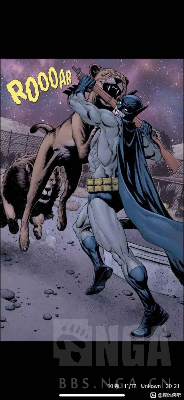 别处看到有人发了蝙蝠侠被狮子一巴掌拍飞的漫画图所以蝙蝠侠战斗力是
