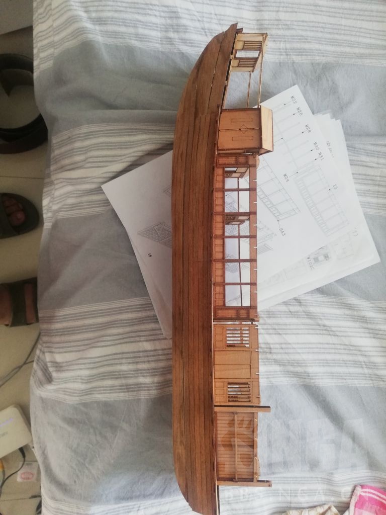 拼装世钺模型汴河客船未完工