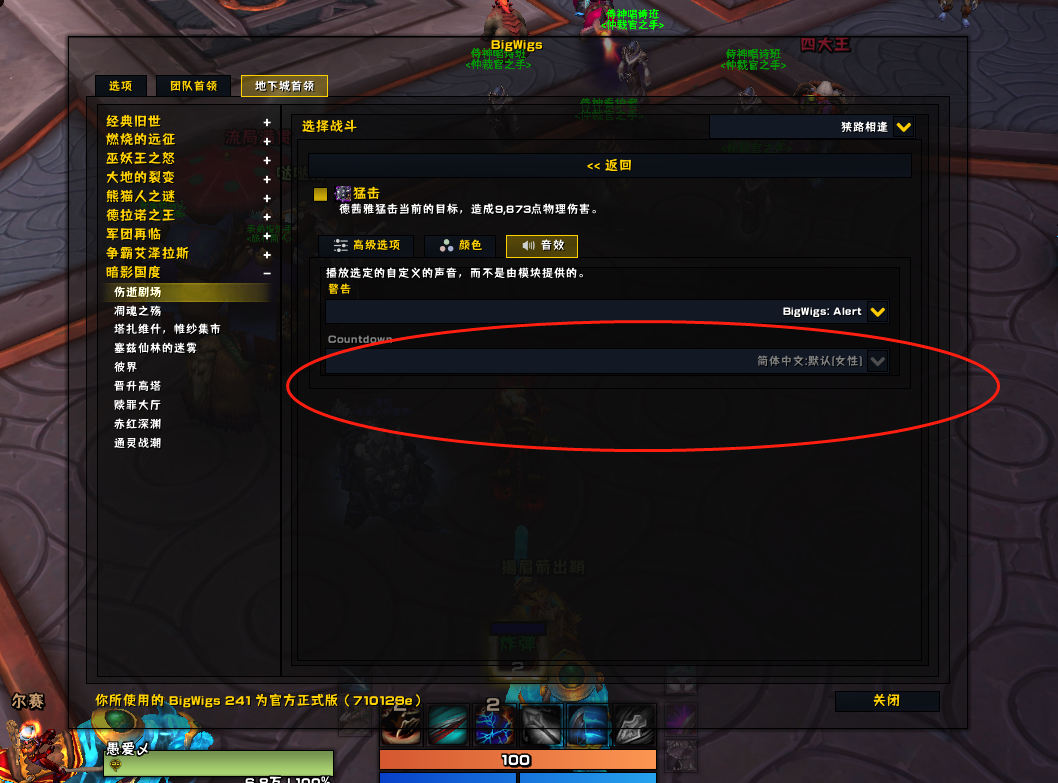 大神求教求助用的bigwigs下载了语音包放到指定位置但是语音包还是有