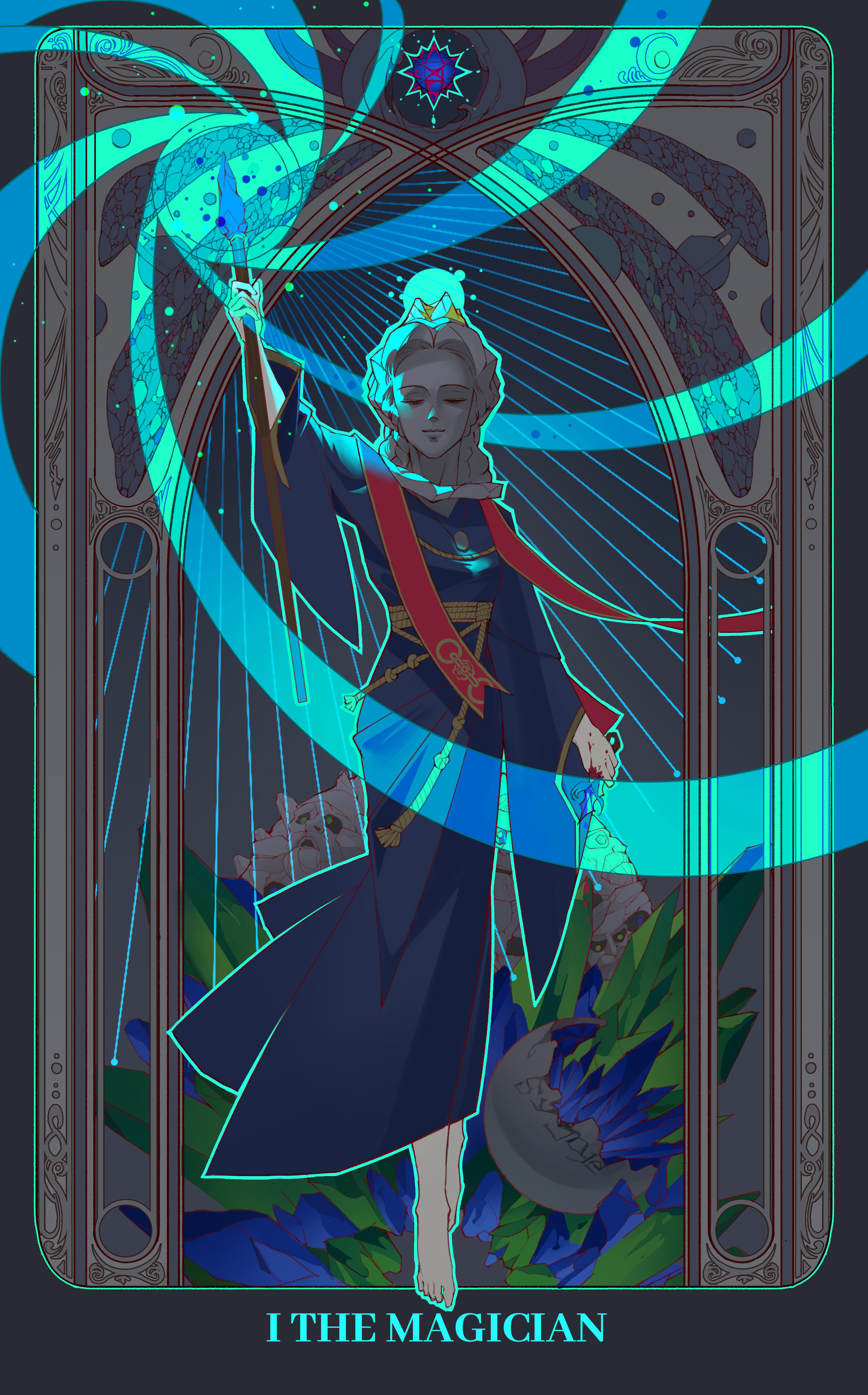 同人搬运塔罗牌系列倒吊人梅琳娜力量米凯拉魔术师瑟濂