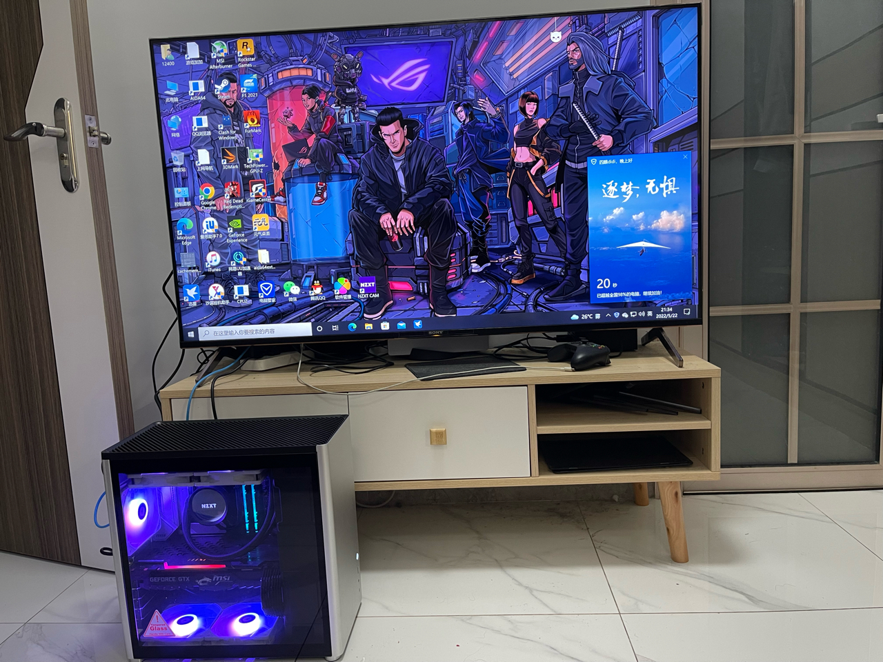 电脑主机接索尼x91j55寸电视的问题