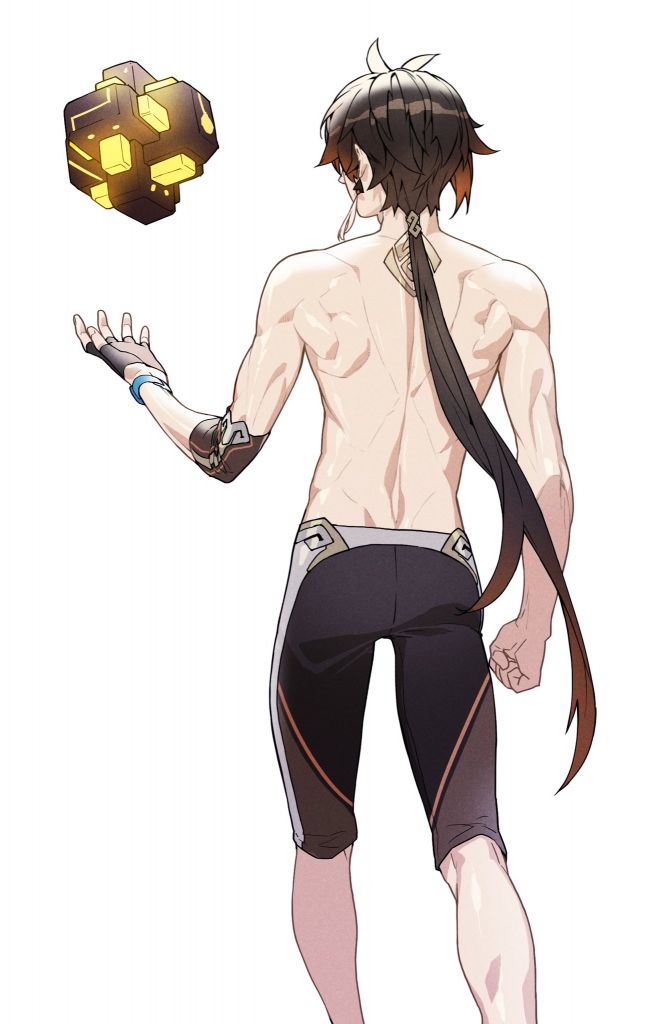 插画搬运因为想画肌肉所以画了泳装钟离