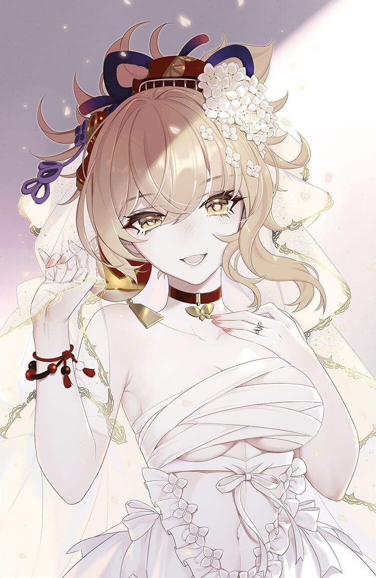 同人创作厨力放出宵宫老婆生日快乐今天给你穿上婚纱哦