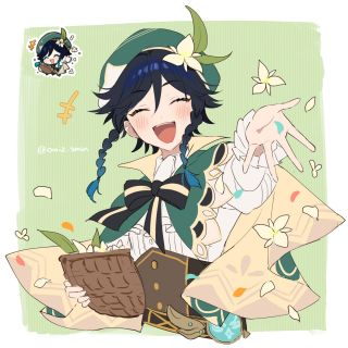 插画搬运万叶和风男们更新温迪撒花