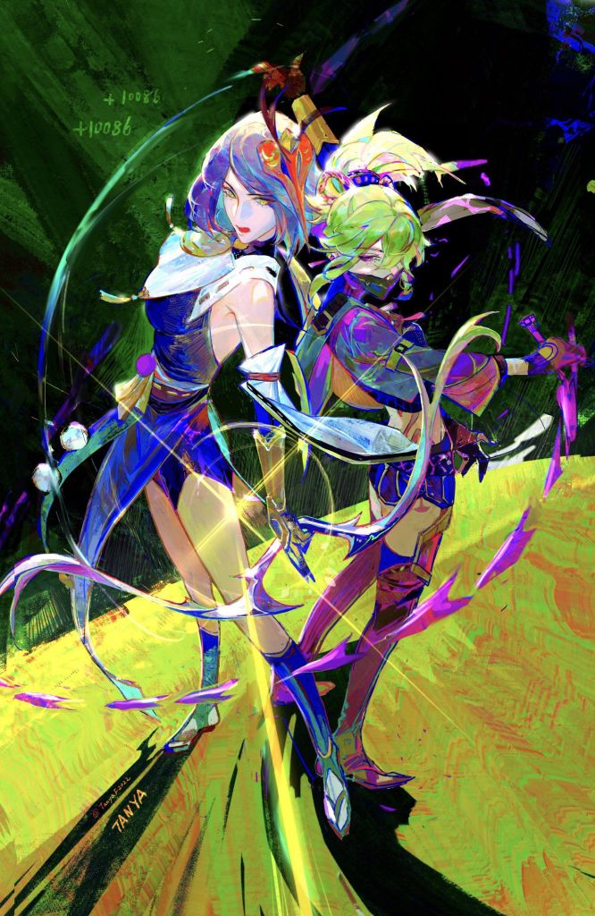 插画搬运两位雷系女人的友谊