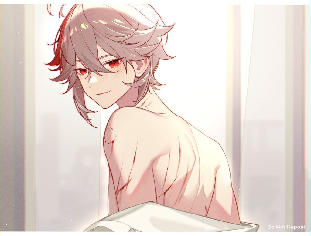 插画搬运万叶的裸背prprpr