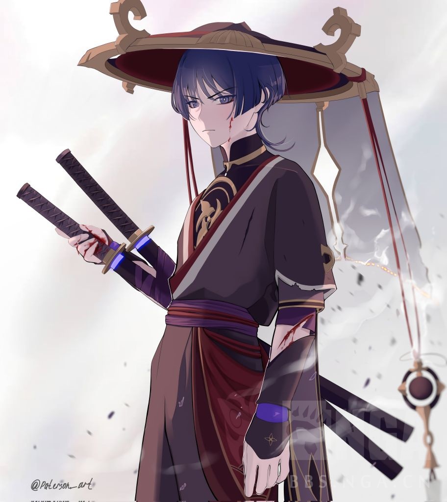 插画搬运有刀和头帘的散兵