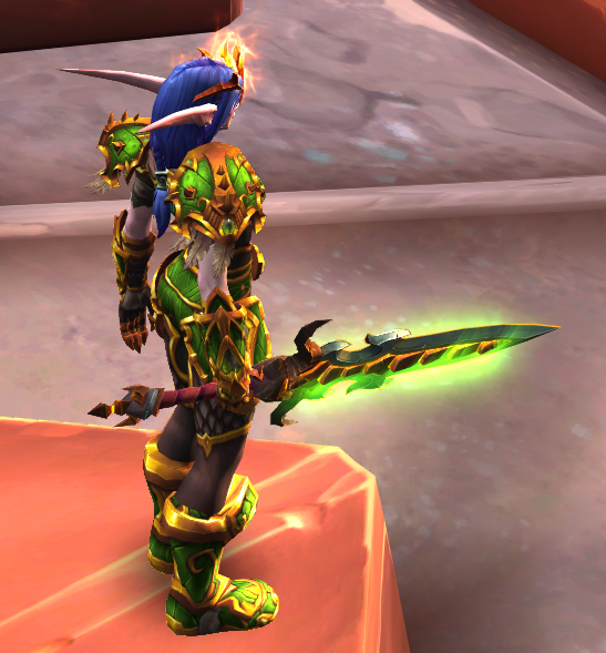 适合生存猎人暗夜要塞套的武器幻化佐德的火光巨剑玉珑之息