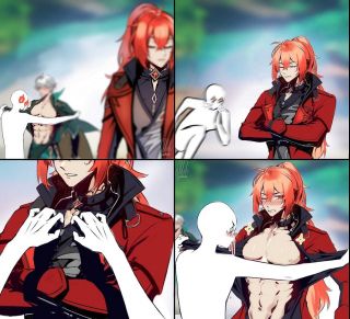 插画搬运新衣服氵一些迪卢克老爷新衣服的图