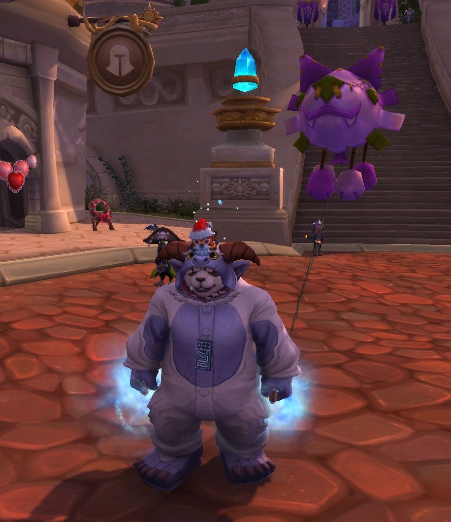 提问求助上次打团本看到一只熊猫人幻化穿的跟个睡衣一样一套还带个