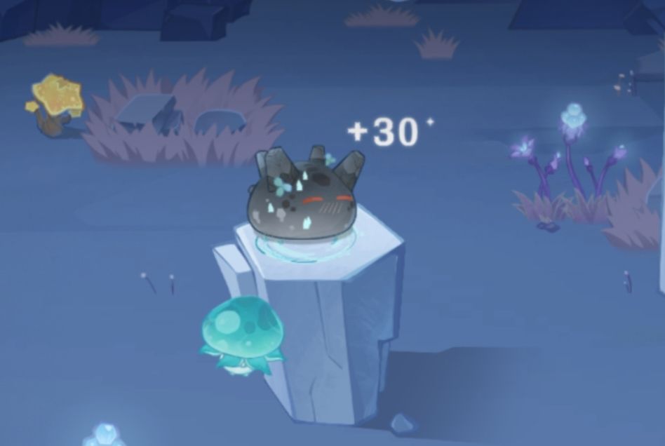 也许帝君氵满分跳上水渍的岩史莱姆好可爱哦