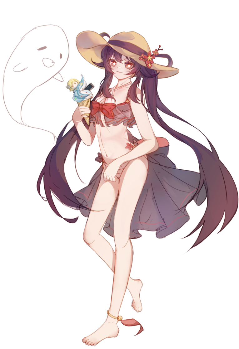 同人创作胡桃子也想穿泳装提瓦特假日ver画完啦